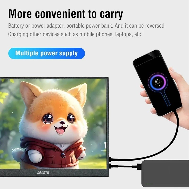 Anmite 14 Inch Touch Portable Monitor 1200P HDR IPS Gaming Monitor USB TYPE C HDMI For Phone Laptop Desktop PS4 - Image 2